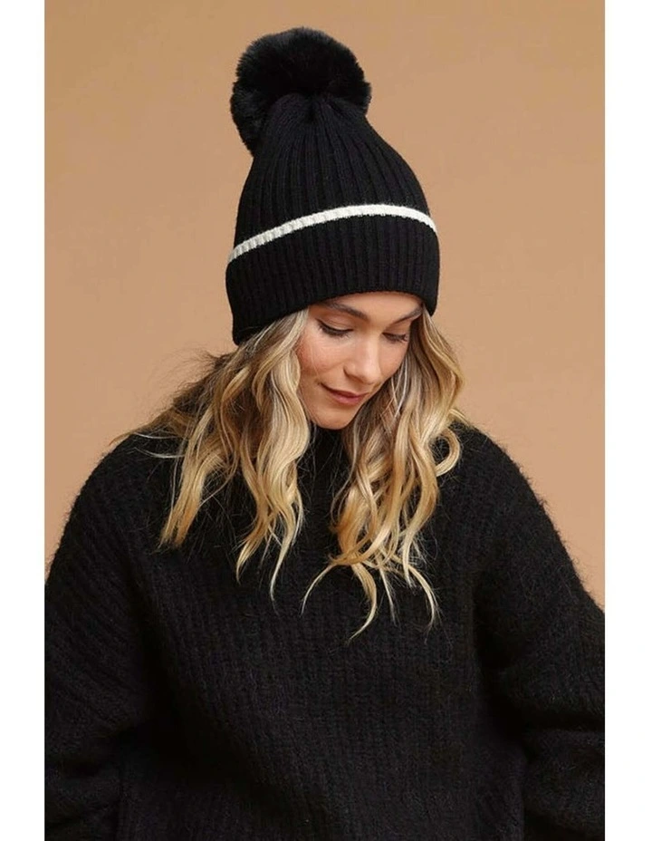 Nora Knit Beanie in Black image 1