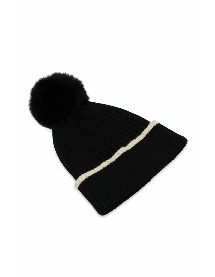 Nora Knit Beanie in Black image 2