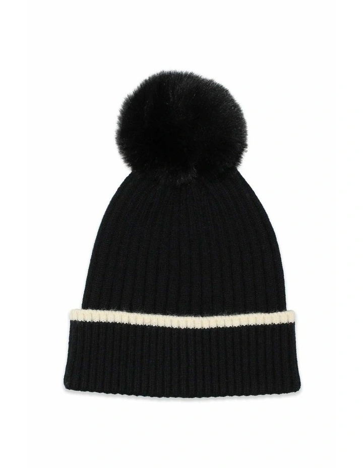 Nora Knit Beanie in Black image 4