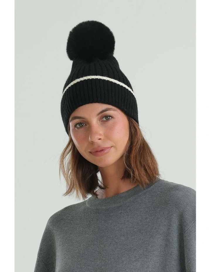 Nora Knit Beanie in Black image 5