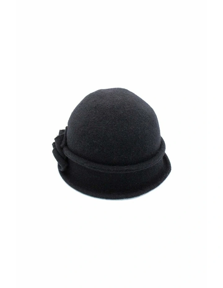 Joy Wool Cloche Hat in Black image 5