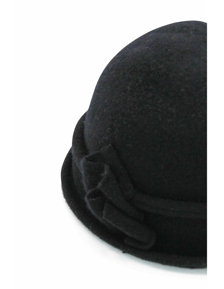 Joy Wool Cloche Hat in Black image 6