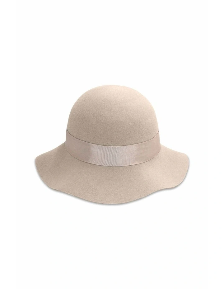 Miah Small Wool Floppy in Beige image 1