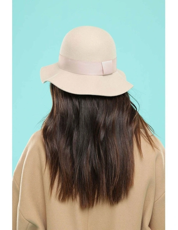 Miah Small Wool Floppy in Beige image 4