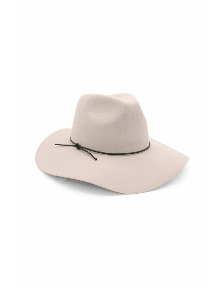Kaiya Wool Felt Fedora in Beige image 2