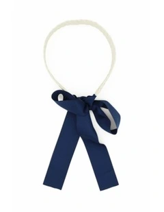 Joyce Headband in White & Navy