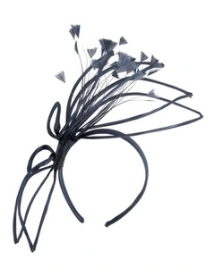 Max Alexander navy wire fascinator with feathers MA975N