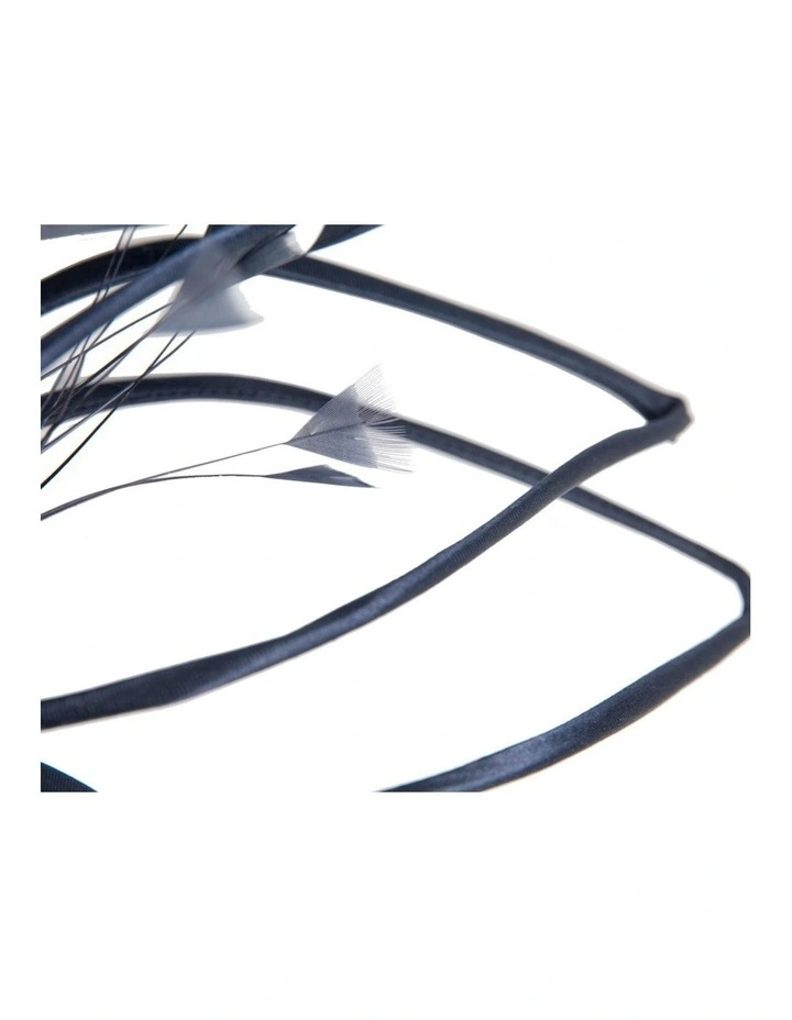 Max Alexander navy wire fascinator with feathers MA975N image 2