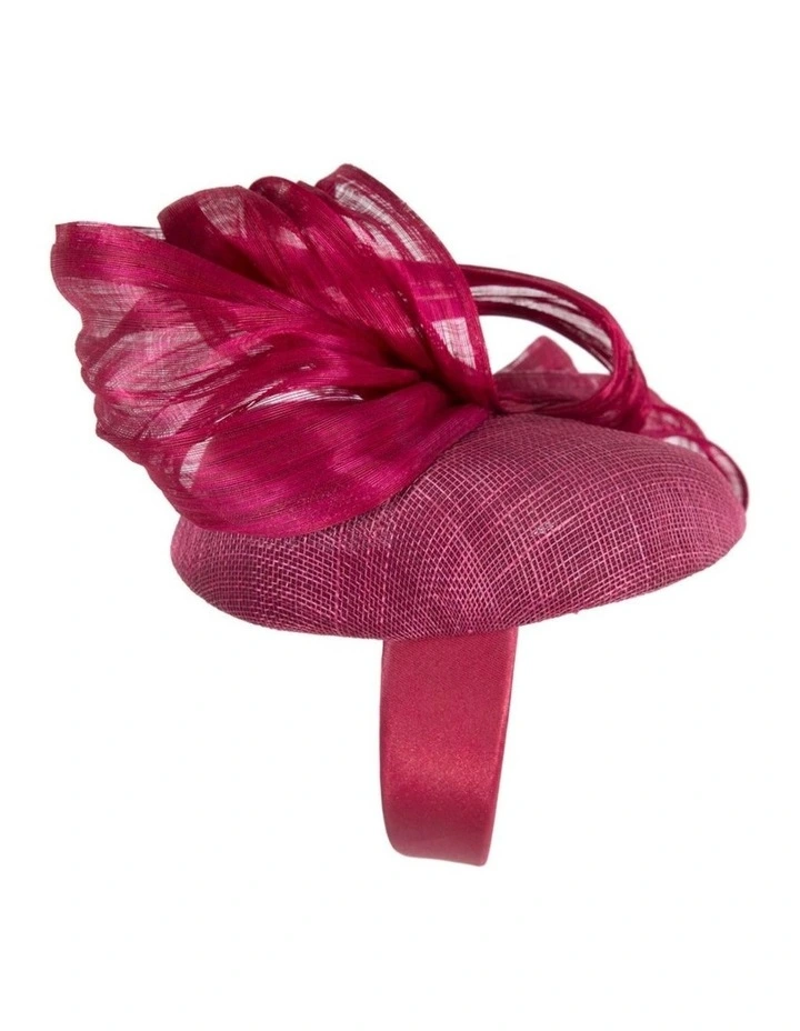 Fillies Collection Wine Pillbox Fascinator with Silk Abaca Bow S307W image 4