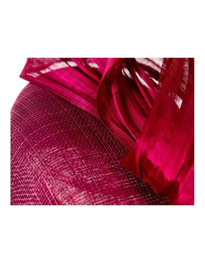 Fillies Collection Wine Pillbox Fascinator with Silk Abaca Bow S307W image 5