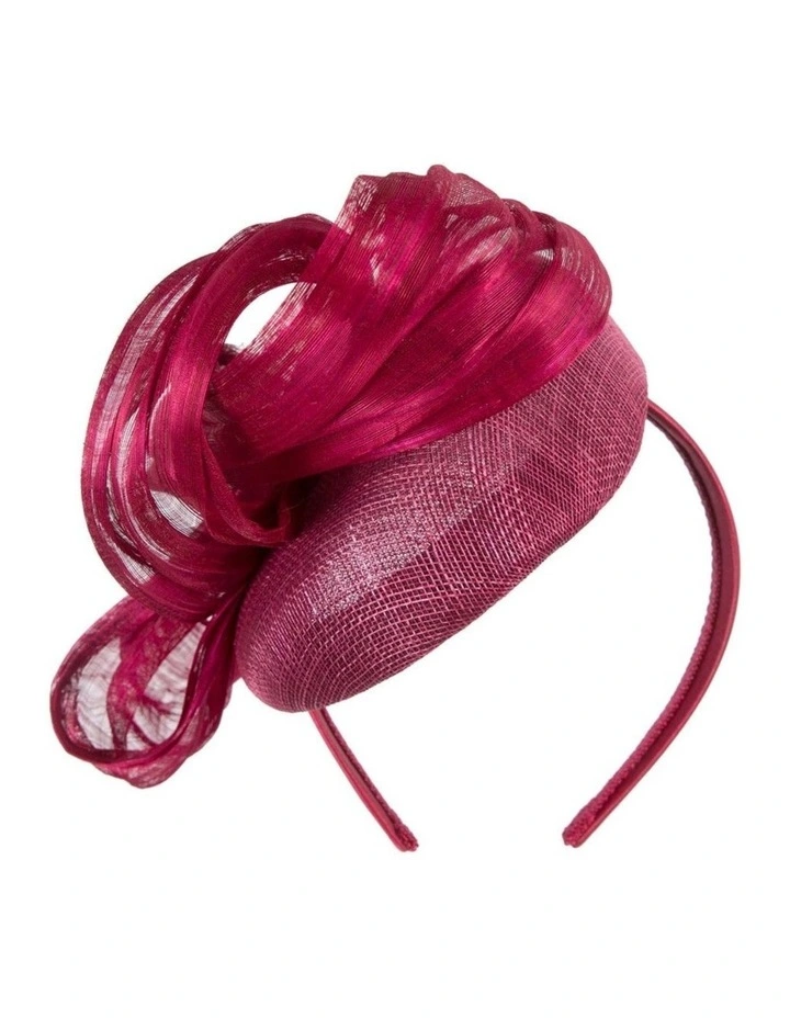 Fillies Collection Wine Pillbox Fascinator with Silk Abaca Bow S307W image 6