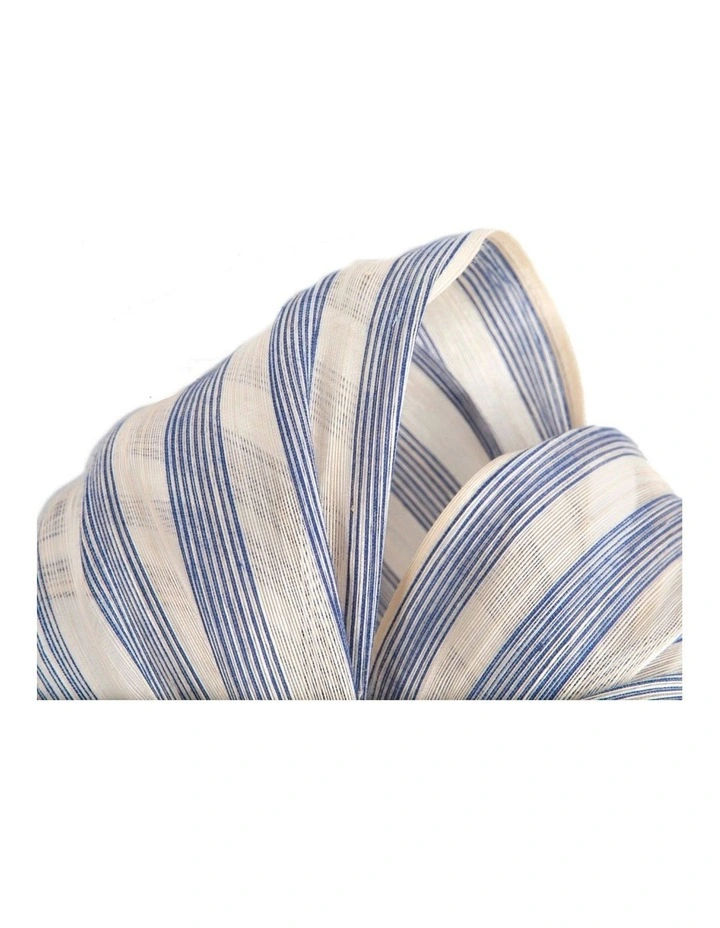 Fillies Collection Cream & Blue Silk Abaca Fascinator with Sculptural Bow S347CBL image 3