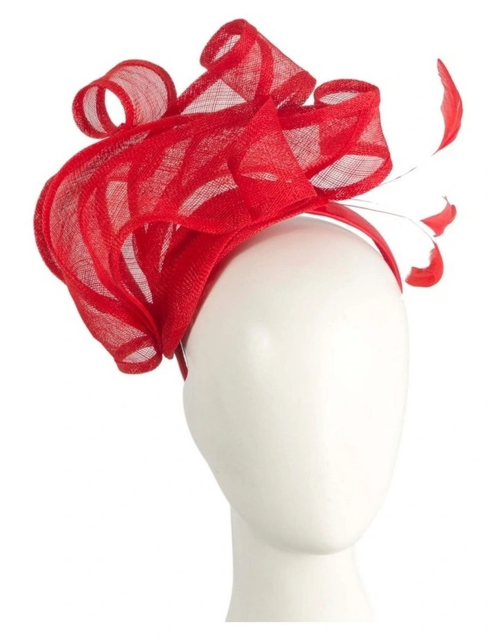 Max Alexander Large Red Sinamay Fascinator MA931R image 2