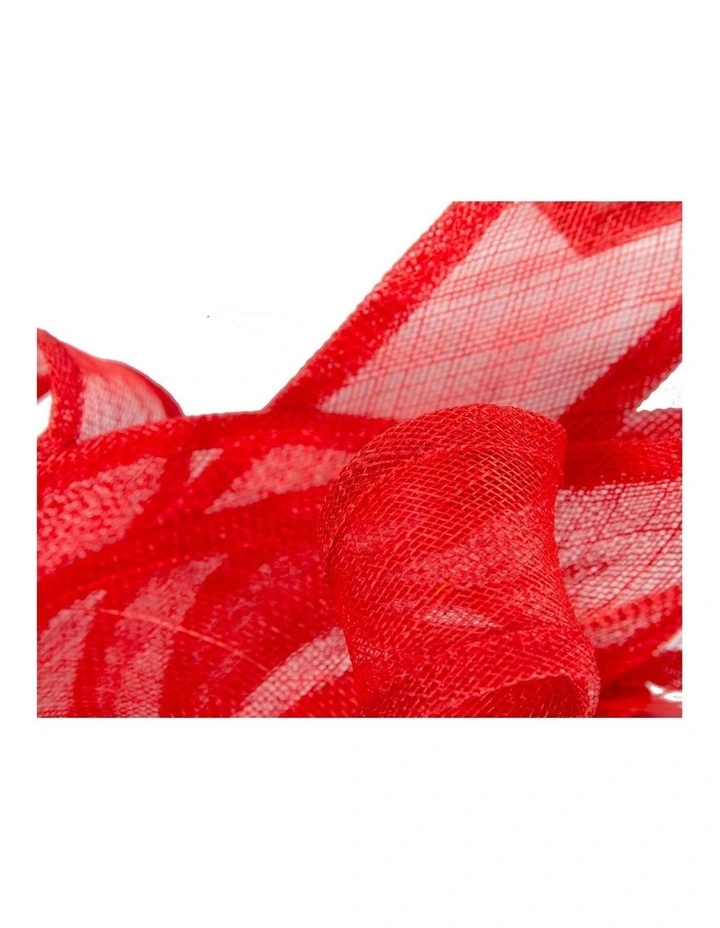 Max Alexander Large Red Sinamay Fascinator MA931R image 3