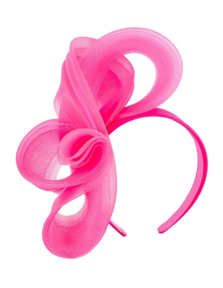 Fillies Collection hot pink crinoline bow fascinator S327HP image 1