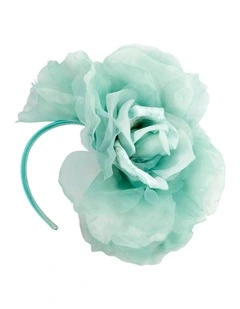 Fillies Collection large aqua silk flower fascinator S260AQ