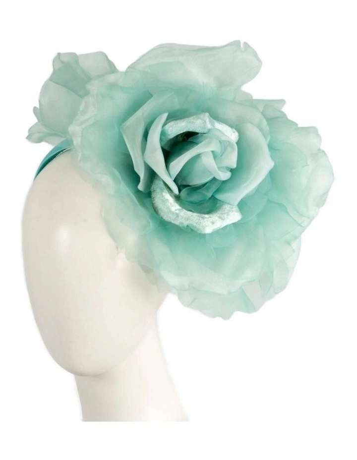Fillies Collection large aqua silk flower fascinator S260AQ image 2
