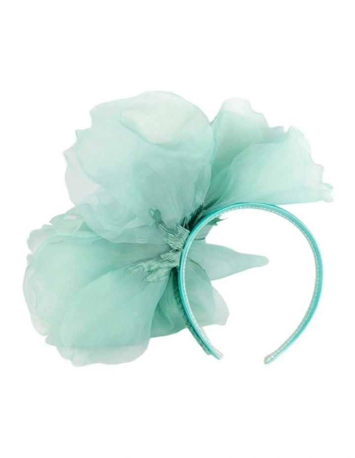 Fillies Collection large aqua silk flower fascinator S260AQ image 4