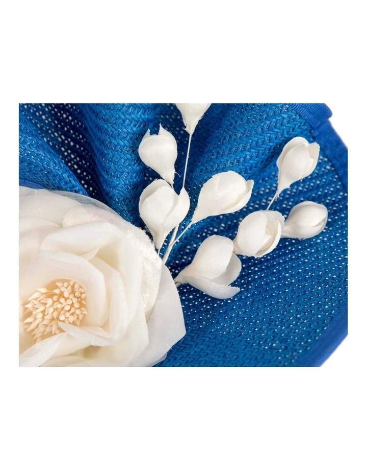 Fillies Collection navy and blue racing fascinator with cream flower S315RBC image 3