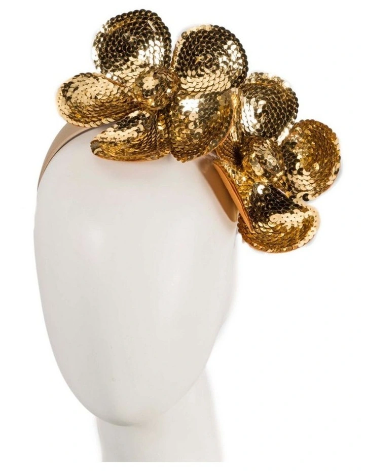 Max Alexander gold flower fascinator headband MA939G image 2