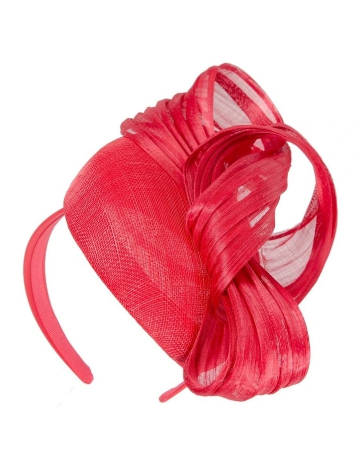 Fillies Collection red pillbox fascinator with silk abaca bow S307R image 1