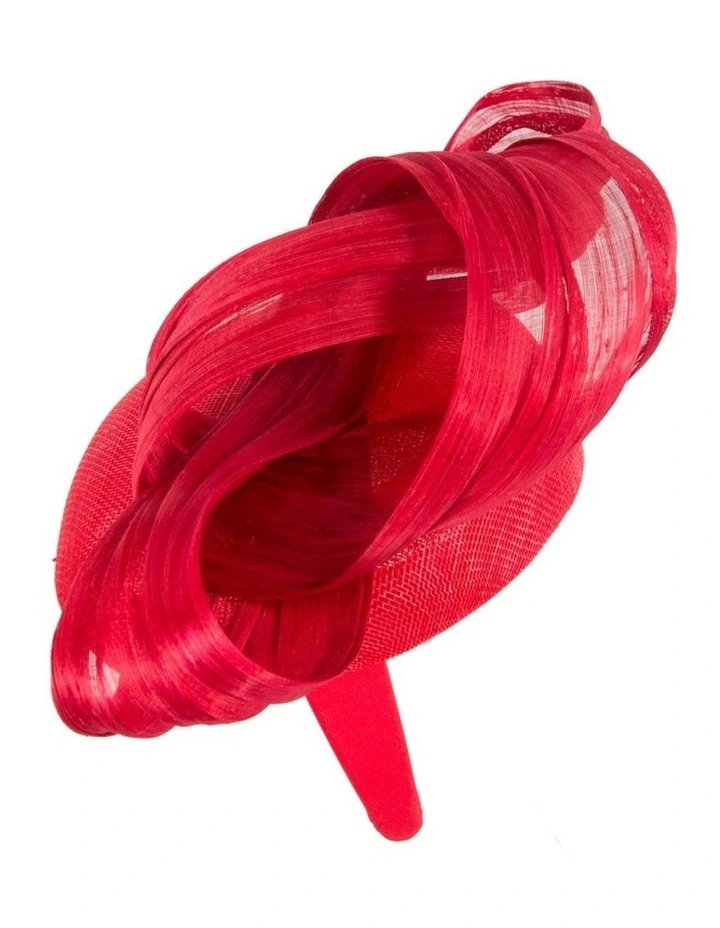 Fillies Collection red pillbox fascinator with silk abaca bow S307R image 3