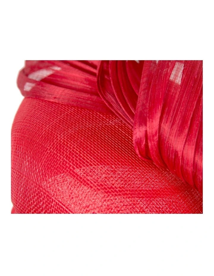 Fillies Collection red pillbox fascinator with silk abaca bow S307R image 5