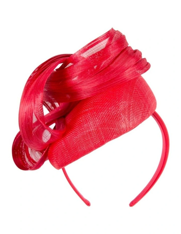 Fillies Collection red pillbox fascinator with silk abaca bow S307R image 6