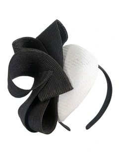 White & Black pillbox fascinator by Fillies Collection S286WB