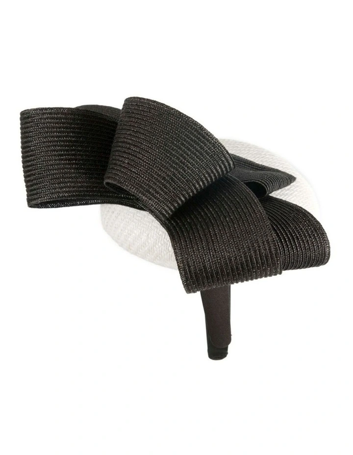 White & Black pillbox fascinator by Fillies Collection S286WB image 3