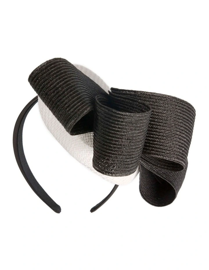 White & Black pillbox fascinator by Fillies Collection S286WB image 6