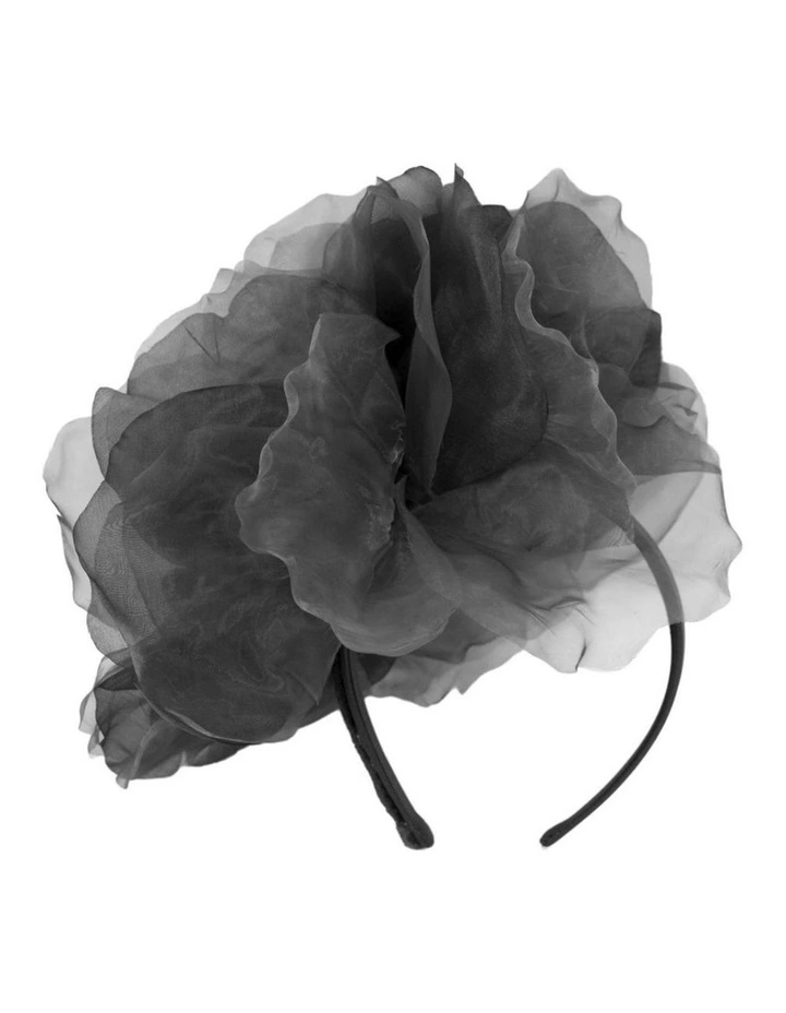 Fillies Collection large black silk flower fascinator S260B image 4