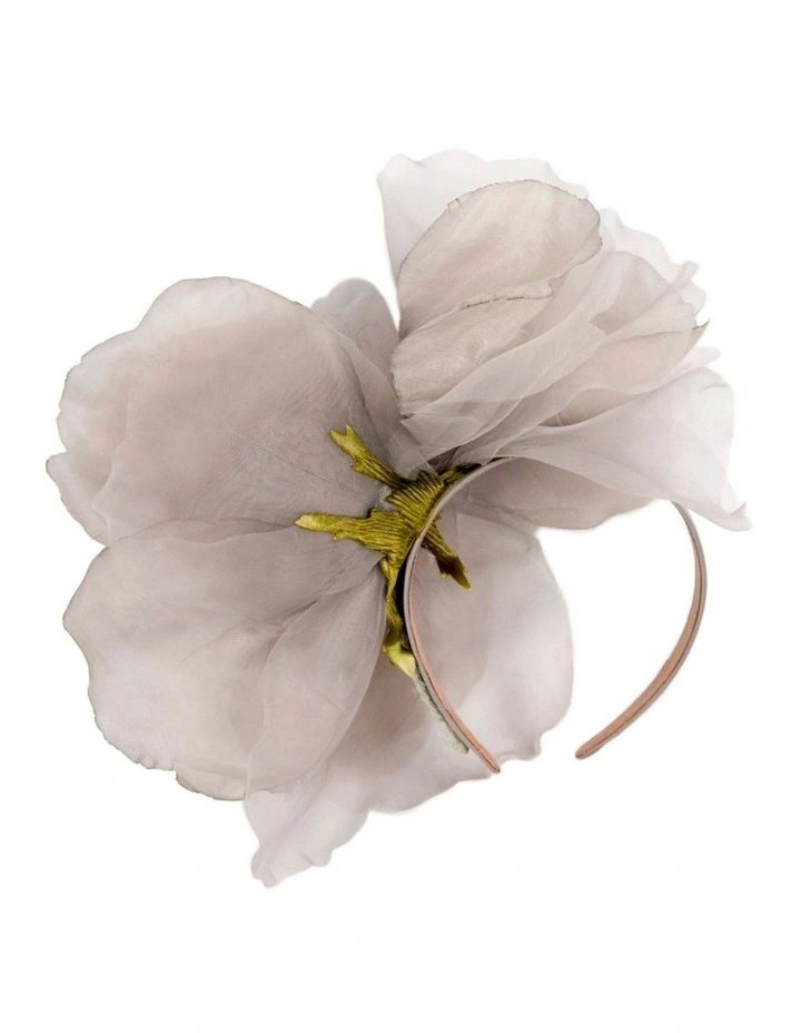 Fillies Collection Large Silver-Grey Silk Flower Fascinator S260GRY image 4