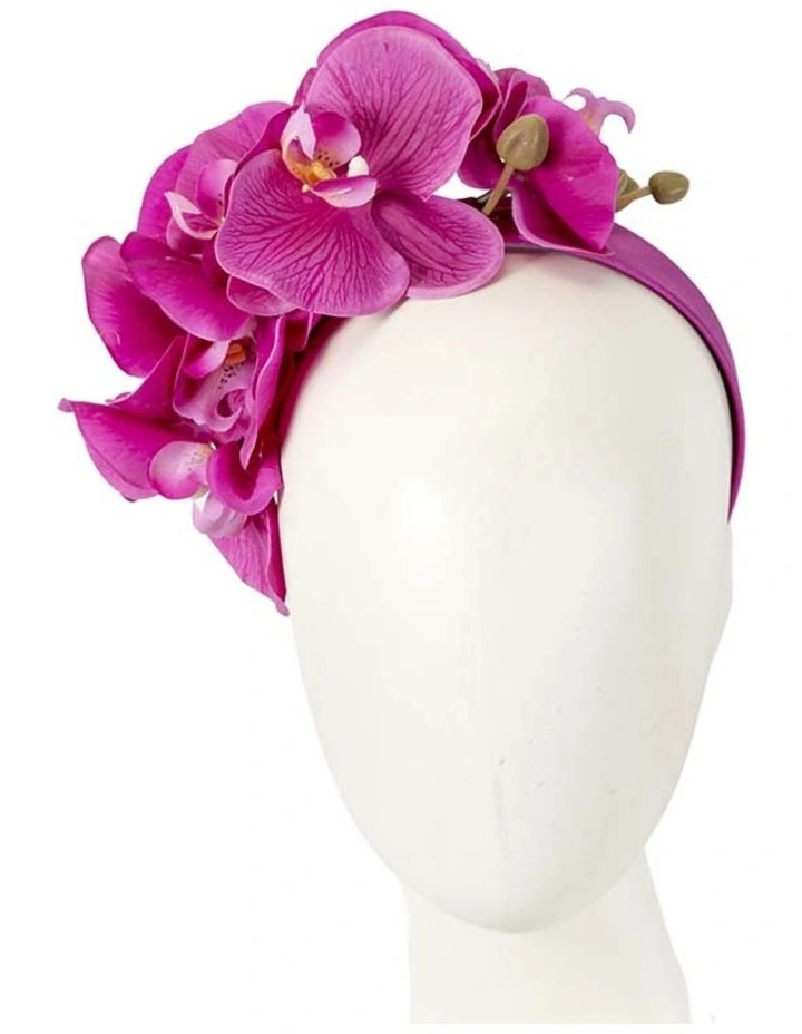 Fillies Collection fuchsia orchid flower headband S287F image 2