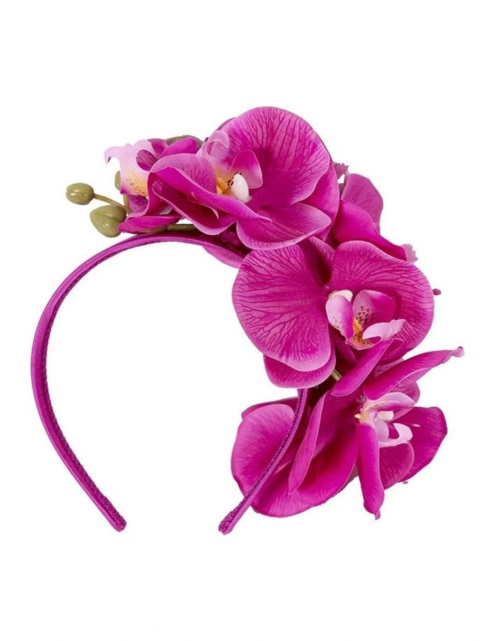 Fillies Collection fuchsia orchid flower headband S287F image 4