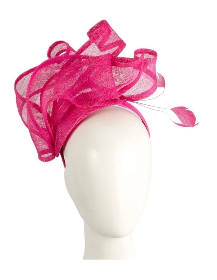 Max Alexander large fuchsia sinamay fascinator MA931. image 2
