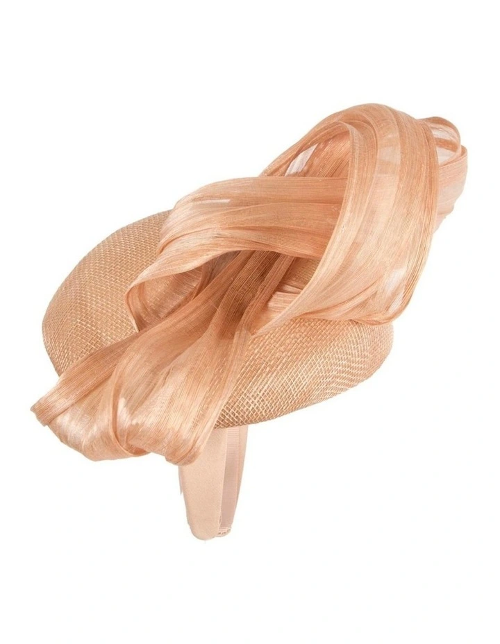 Fillies Collection nude pillbox fascinator with silk abaca bow S307NU image 3