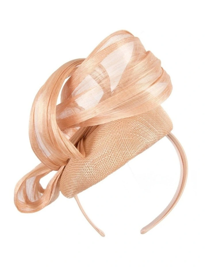 Fillies Collection nude pillbox fascinator with silk abaca bow S307NU image 6