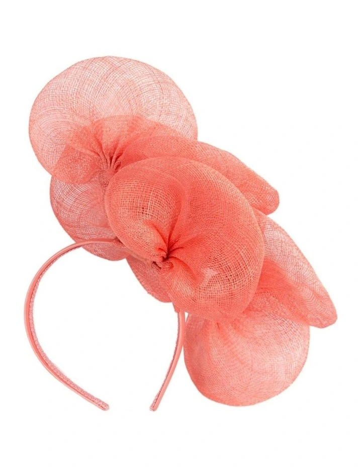 Max Alexander large coral sinamay flower fascinator MA918CR image 4