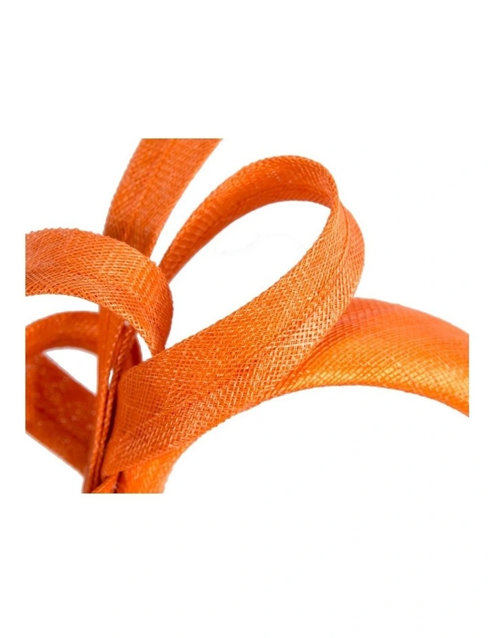 Max Alexander sculpted orange sinamay bow headband MA976OR image 3