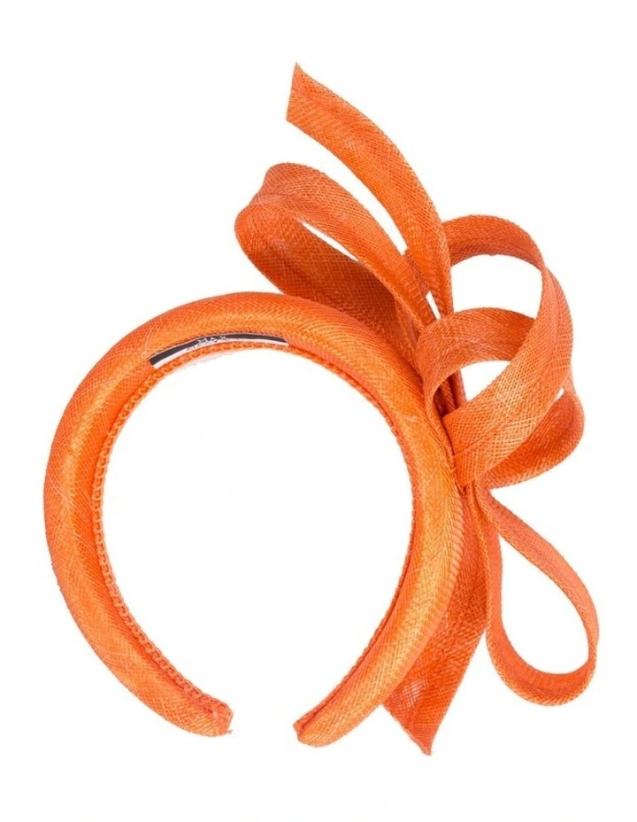 Max Alexander sculpted orange sinamay bow headband MA976OR image 4