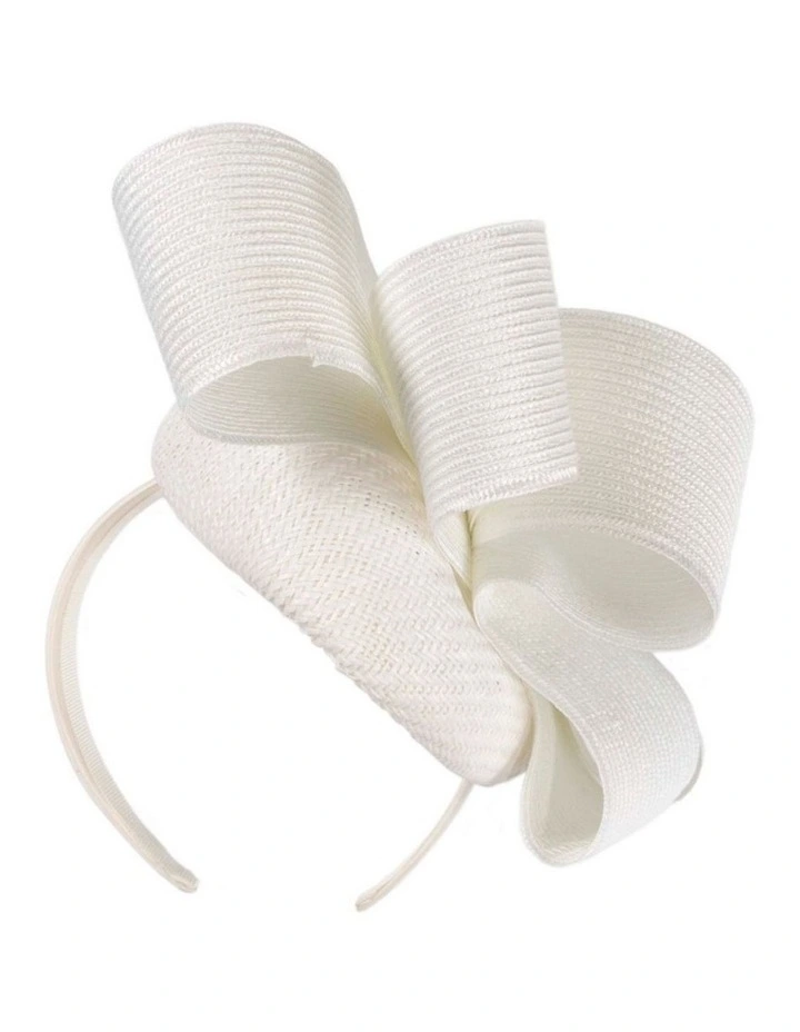 White pillbox fascinator by Fillies Collection S286 S286W image 6