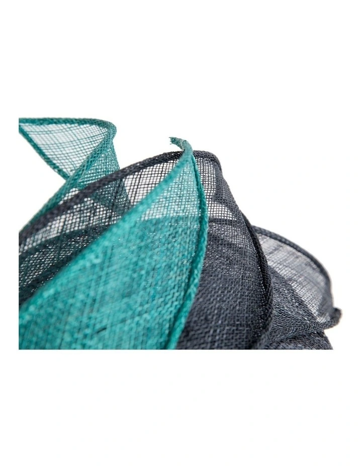 Max Alexander navy and teal sinamay pillbox fascinator MA967NT image 5