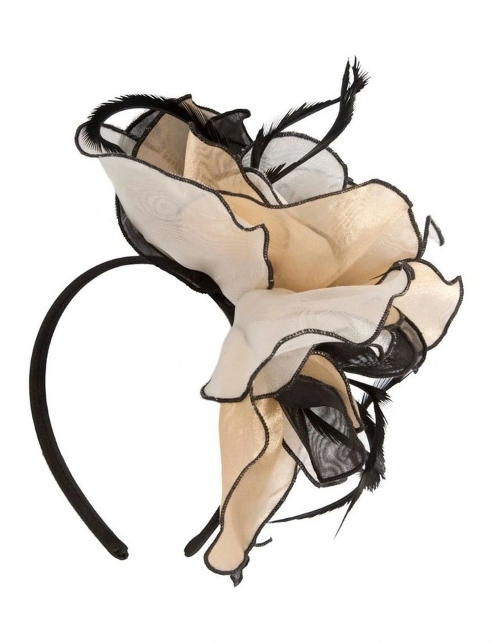 Max Alexander Nude and Black Organza Fascinator MA983NUB image 4