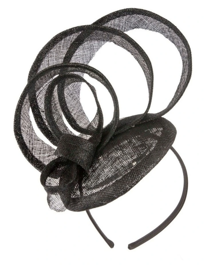 Max Alexander sculpted black sinamay fascinator MA968B image 1