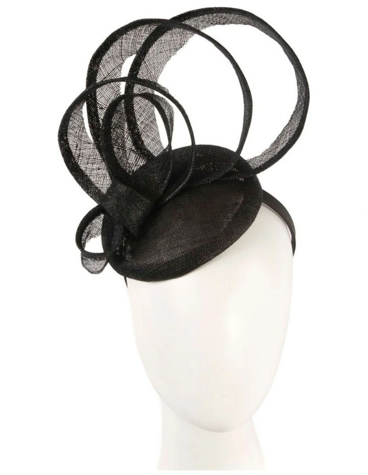 Max Alexander sculpted black sinamay fascinator MA968B image 2