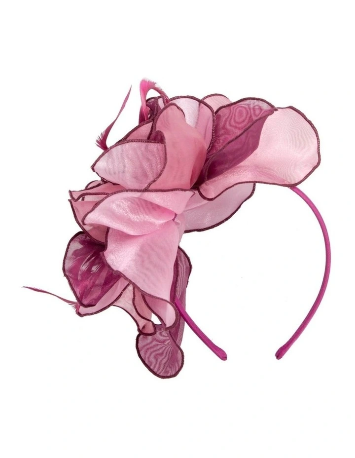 Max Alexander pink and wine organza fascinator MA983PIW image 1