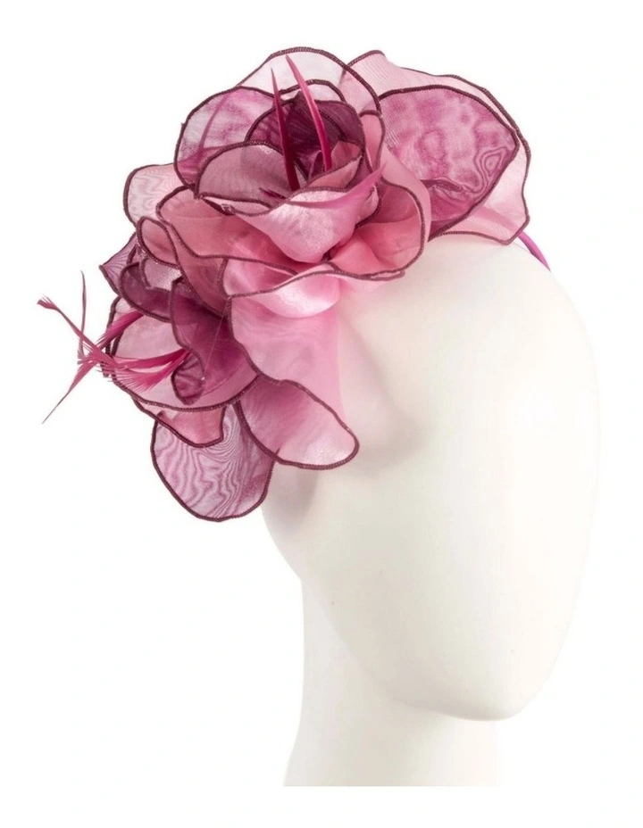 Max Alexander pink and wine organza fascinator MA983PIW image 2
