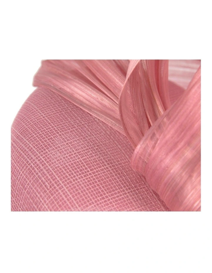 Dusty pink pillbox fascinator with silk abaca bow by Fillies Collection S307DP image 5