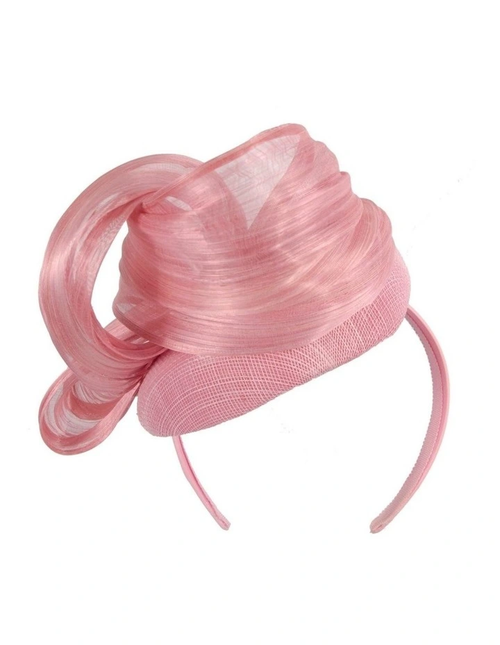 Dusty pink pillbox fascinator with silk abaca bow by Fillies Collection S307DP image 6